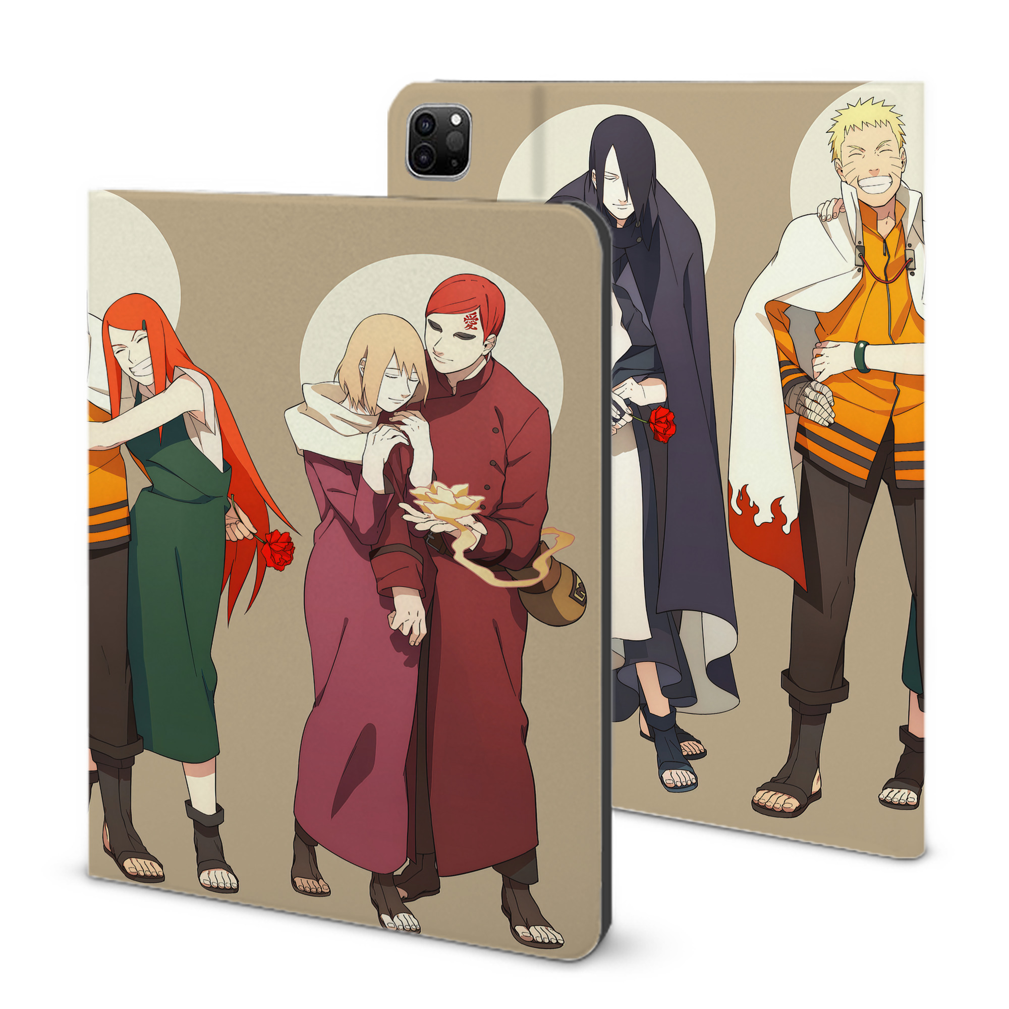 （画像用） NARUTO -ナルト- NARUTO -ナルト- 疾風伝 IPad ケース ブック型 PUレザー TPU 耐衝撃 軽量 薄型 ペン収納なし 全面保護 IPad 各モデル対応
